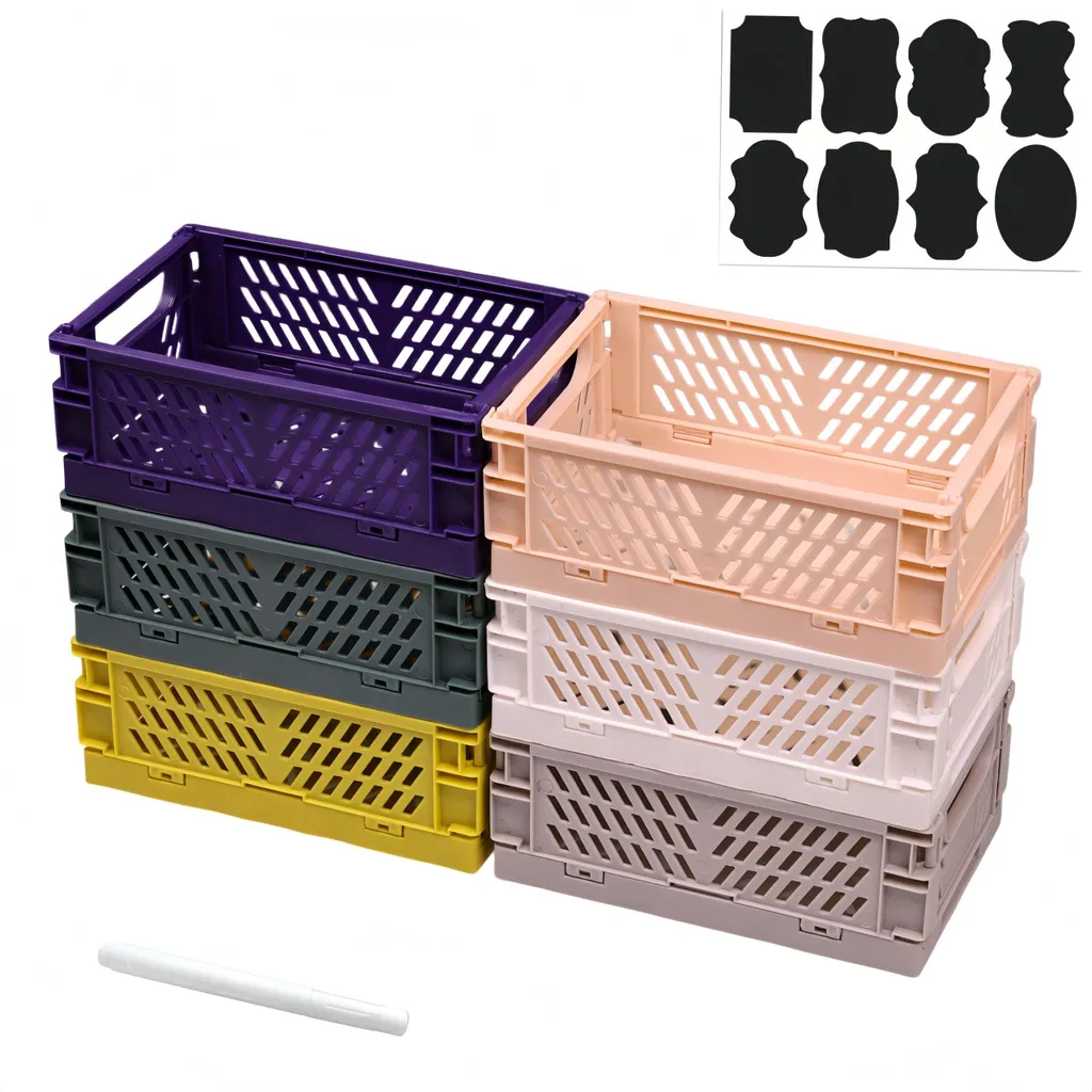 Organisateurs de tiroirs pliables lot de 6 bacs de rangement colorés