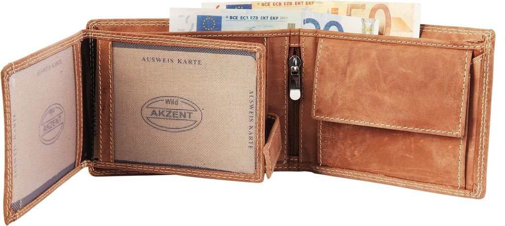 Akzent Echt Leder Geldbörse