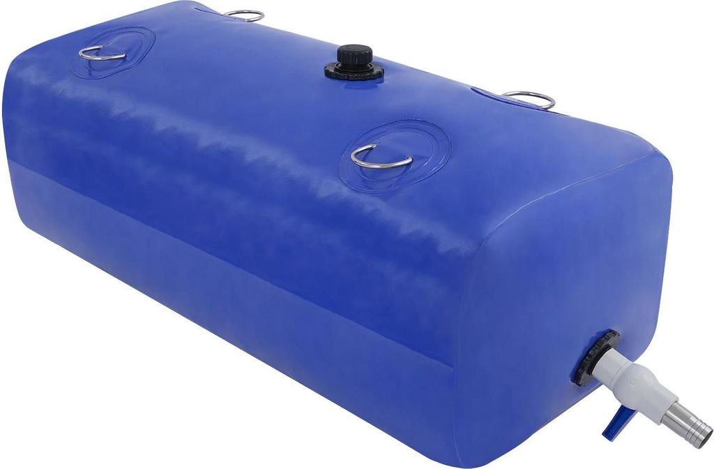 Wassertank - Faltbare Wasserblase - 240 L - PVC - Rechteckig - Kugelhahn 25 mm - Temperatur -40–80 °C - Beige