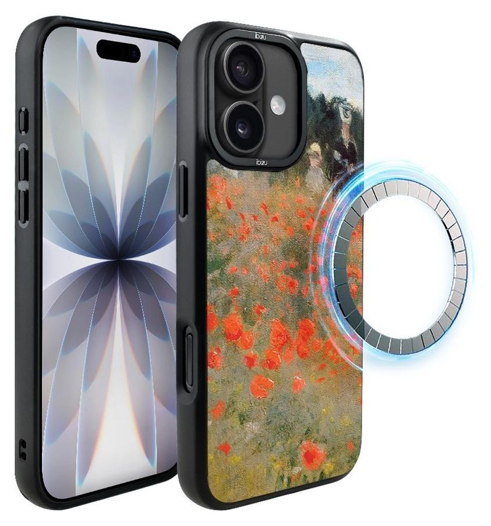 Schutzhülle für das iPhone 17, MagSafe-kompatibel, mattschwarze Seiten, Mohnblumen, Motiv eines Gemäldes von Claude Monet
