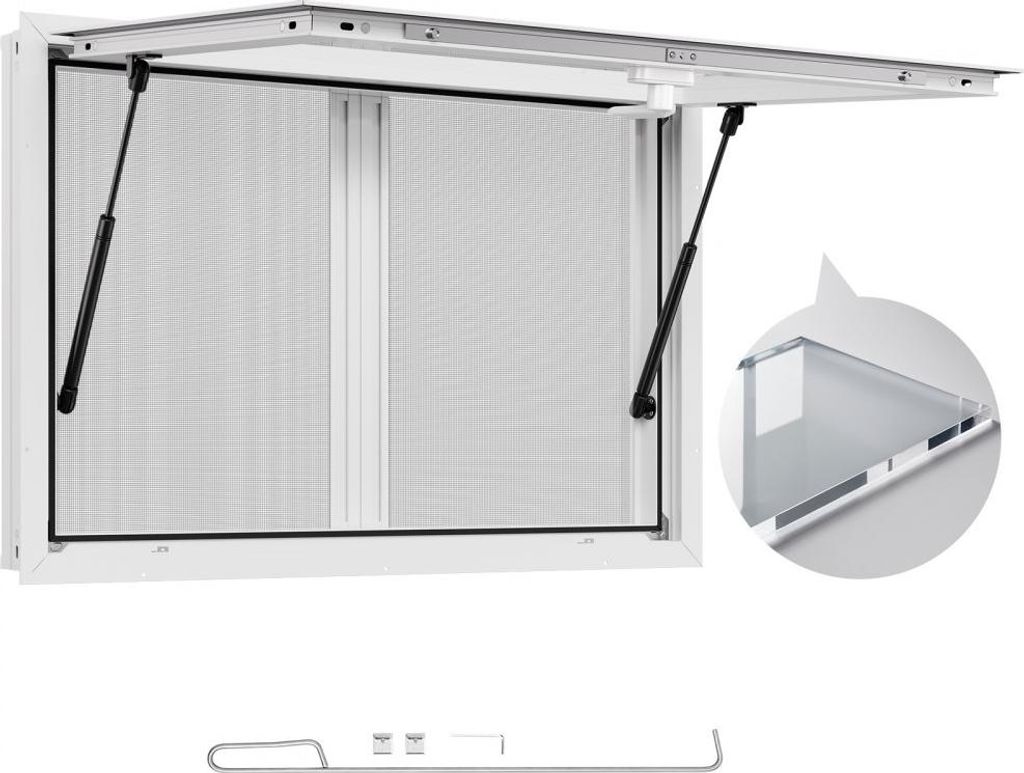 915x610mm Imbissstand Servierfenster - Imbisswagen-Servicefenster mit Markise - Gastronomie Imbissfenster für Verkaufswagen