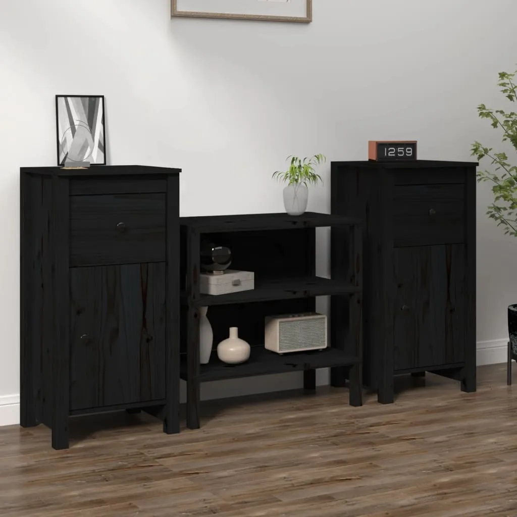 Trasforma la Tua Casa: Credenze in Pino Nero 40x35x80 cm The Living Store
