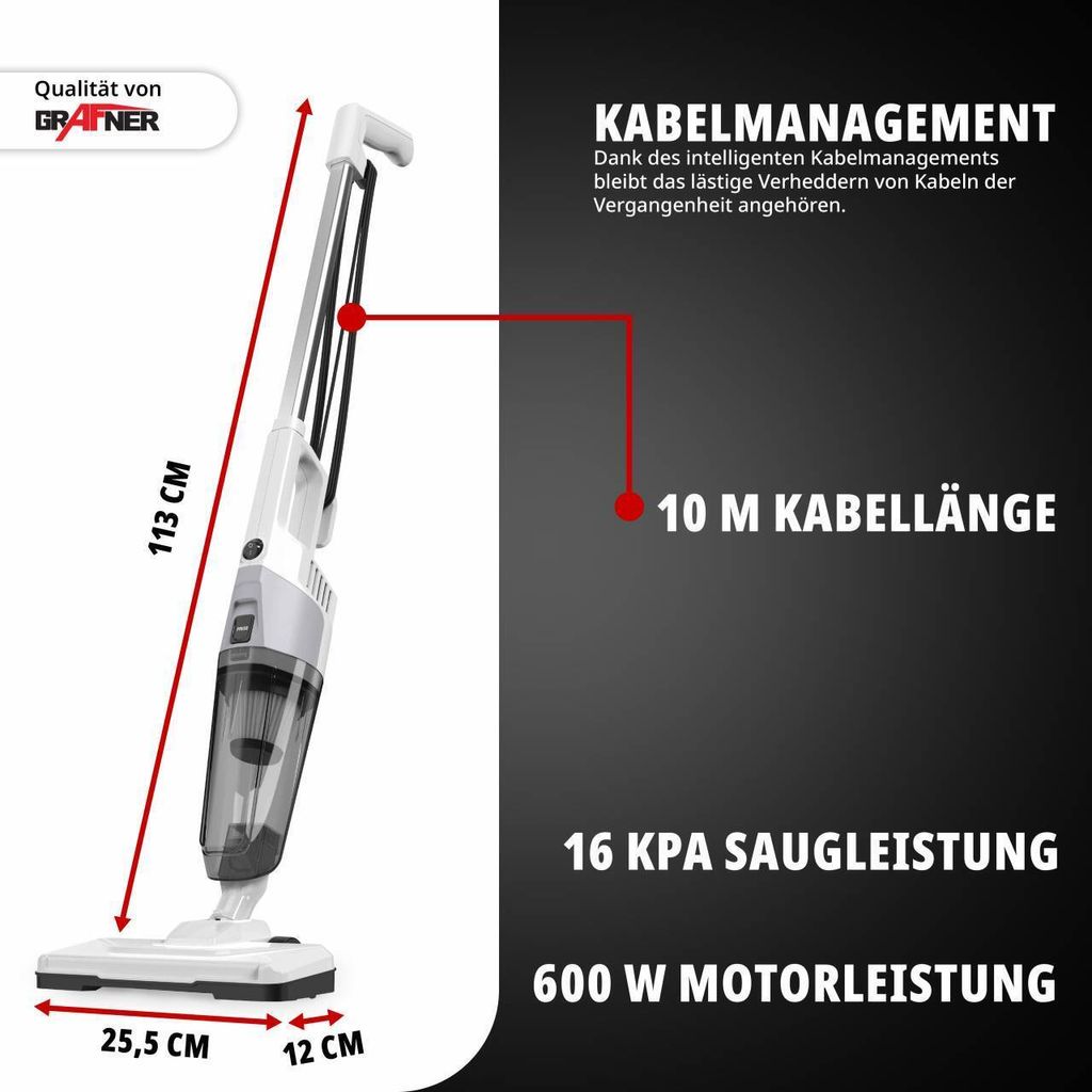 Grafner 2in1 Turbo Stielsauger, Zyklon Technologie, Produktbild 4
