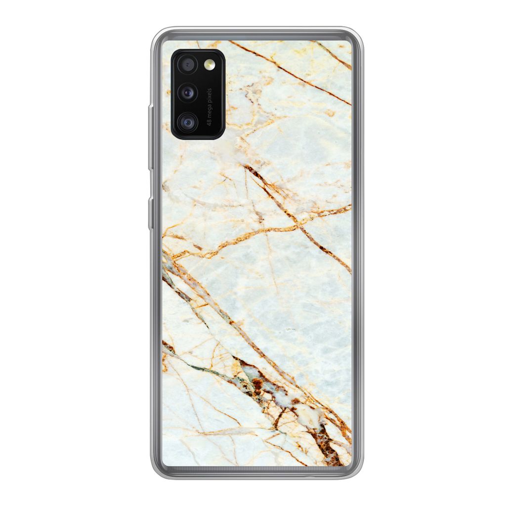 MuchoWow Handyhülle Schutzhülle Hülle für Samsung Galaxy A41 Marmor - Gold - Luxus Silikon Softcase Handy Hülle - Mobiltelefon - Geburtstag ...