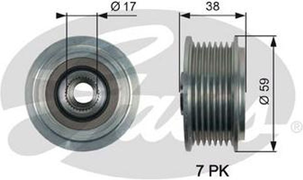 GATES OAP7169 Freilauf Lichtmaschine OE 373224A310 kompatibel mit Mini, H-1