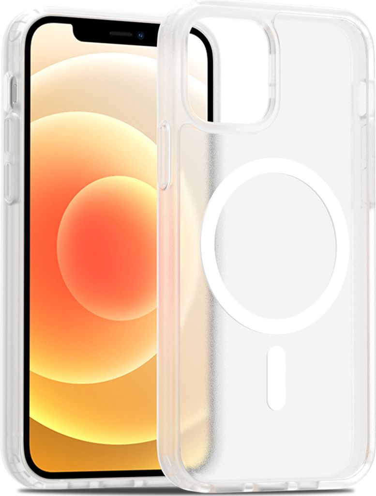 Magnetisch Hülle für iPhone 12 / iPhone 12 Pro, Kompatibel mit MagSafe, Transluzente Matt Rückseite Stoßfeste Handyhülle Transparent