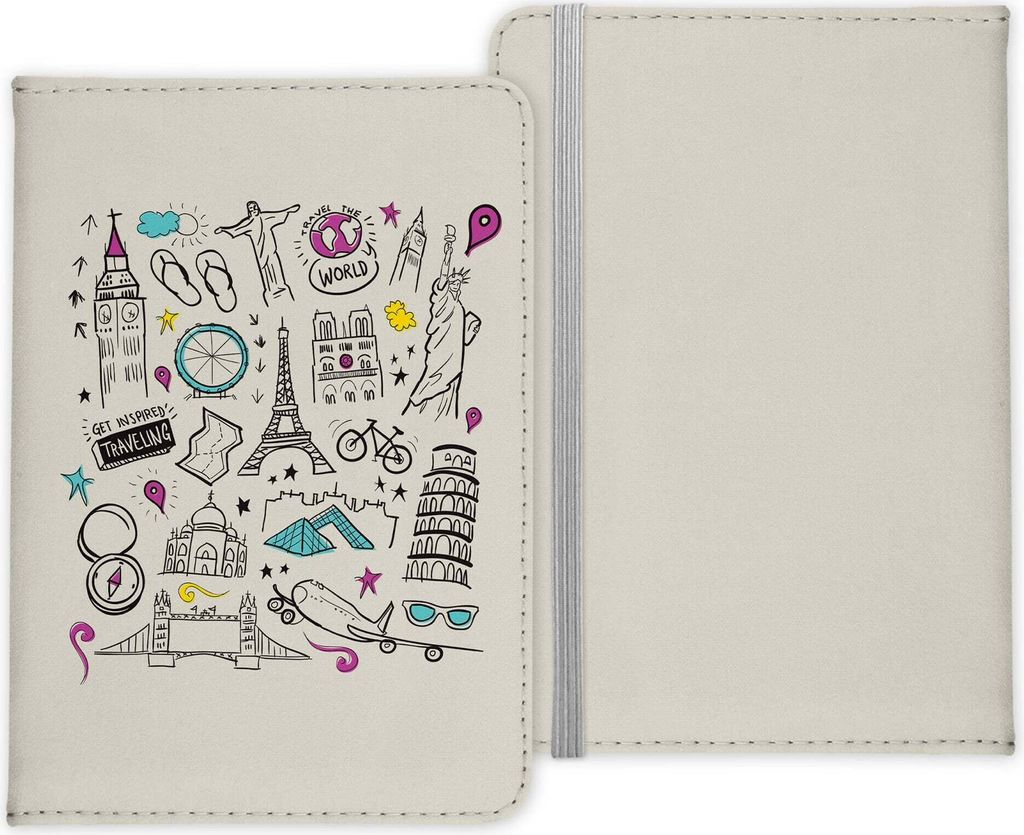 22Feels Reisepasshülle Organizer Reisen Gadgets Reise Icons Berühmte Sehenswürdigkeiten Urlaub Kunst-Leder Etui Cover Frauen Männer Kinder