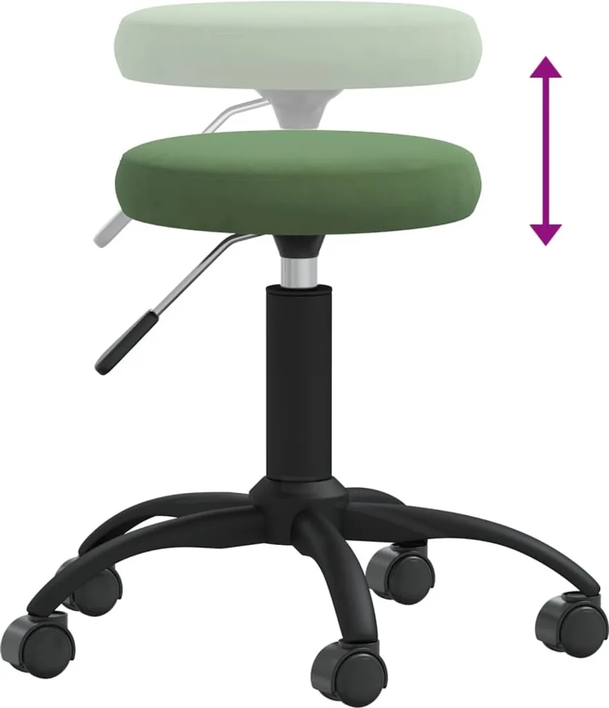 Tabouret de massage velours vert foncé idéal pour salon d'esthétique Pro