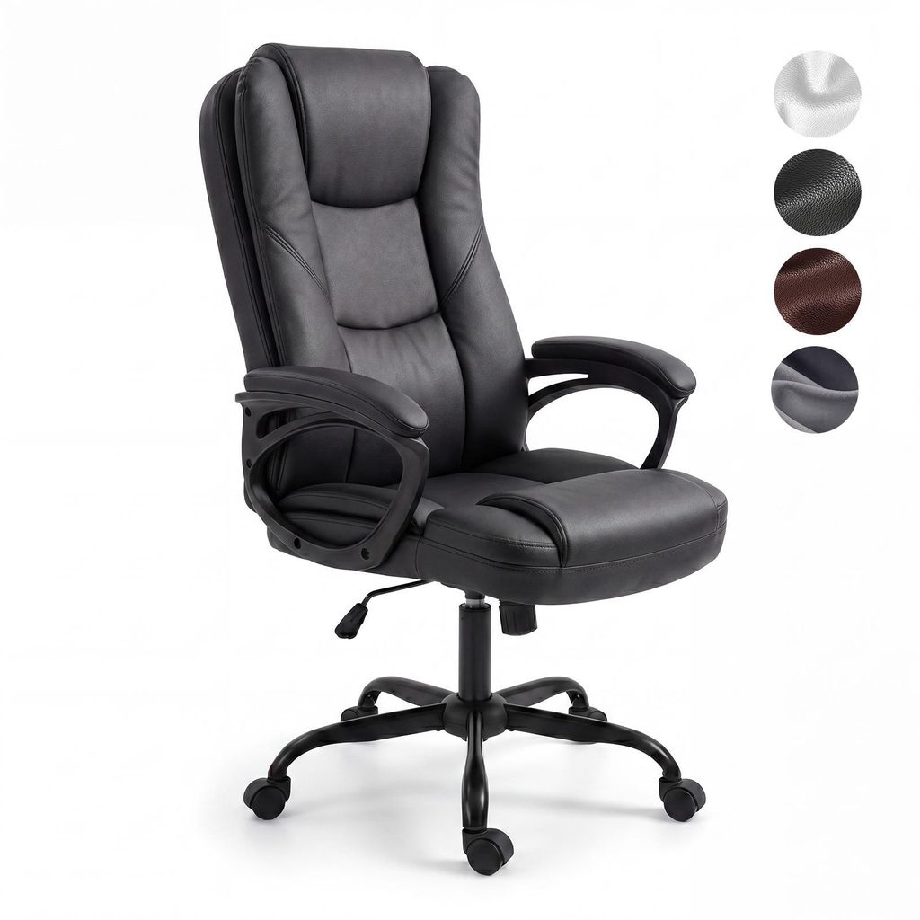 Ergonomischer Bürostuhl Chefsessel aus Kunstleder, Produktbild 