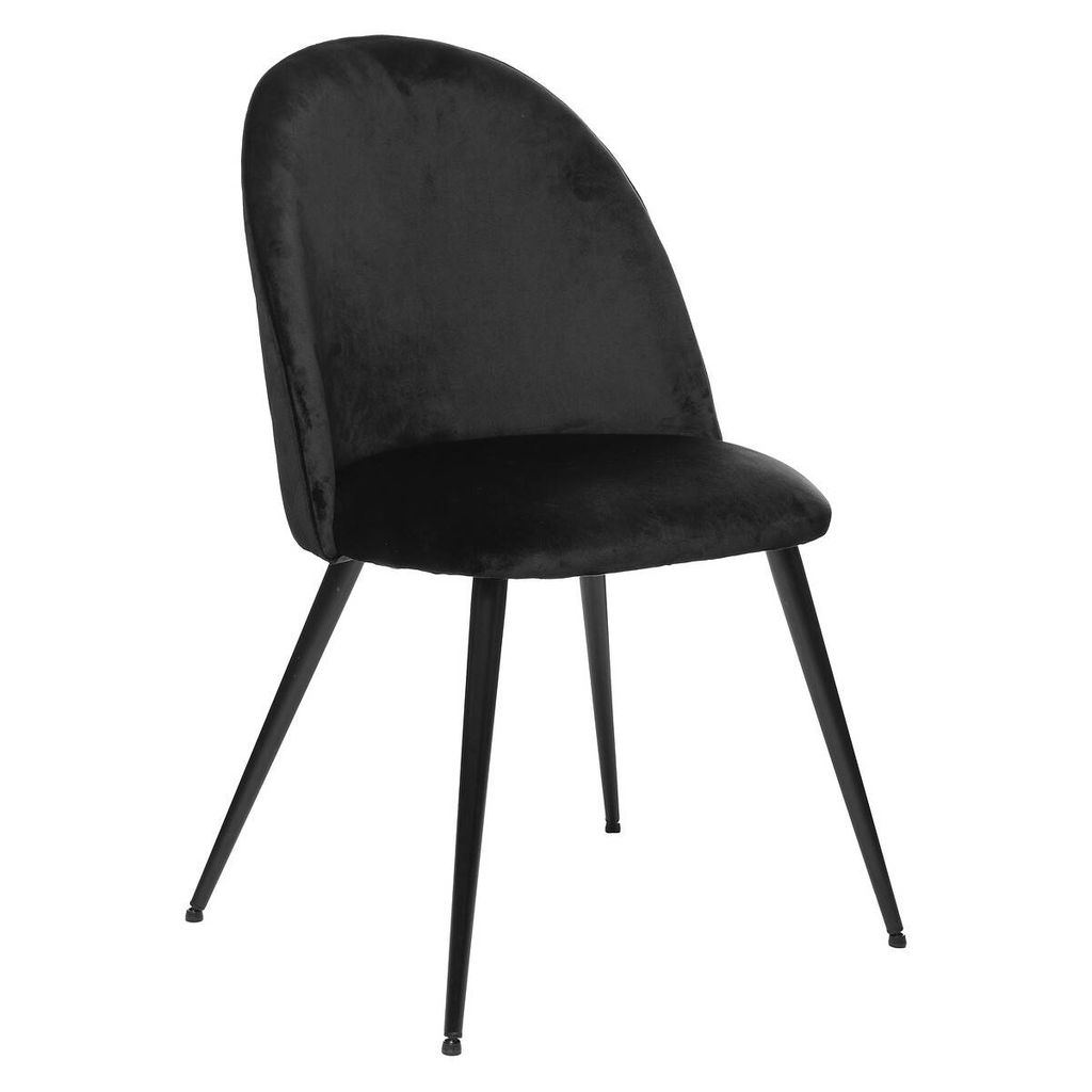 Stuhl "slano" metallbeine schwarz samt schwarz - Atmosphera créateur d'intérieur