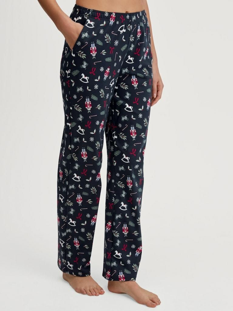 Calida Lounge-Hose mit Allover-Muster, elastischem Bund und langer Passform