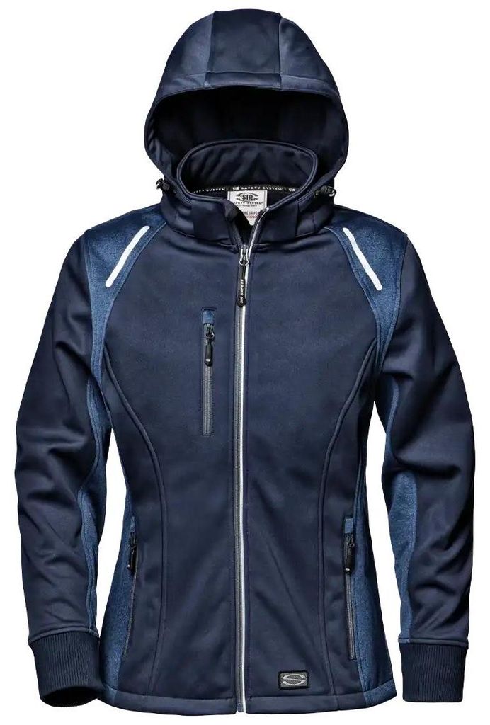 Sir Safety Navigator Damen Softshell Arbeitsjacke winddicht blau, S, Marineblau
