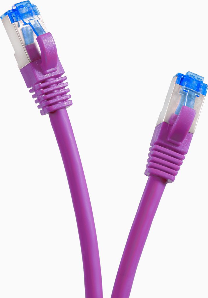 TPFNet 0,50m Cat.6A Patchkabel / Netzwerkkabel S/FTP 10GBit, violett