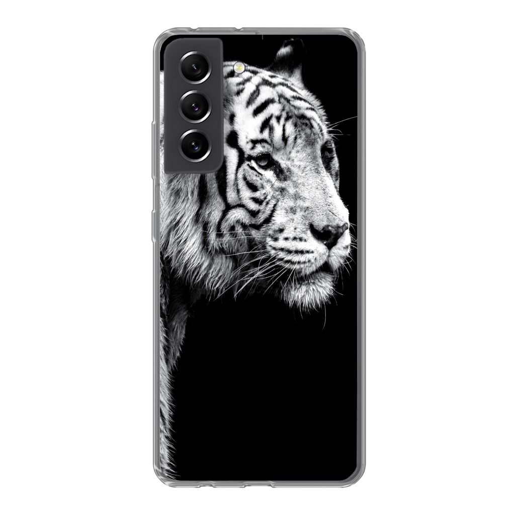 MuchoWow Handyhülle Schutzhülle Hülle für Samsung Galaxy S21 FE Tiger - Wilde Tiere - Licht Silikon Softcase Handy Hülle - Mobiltelefonhülle