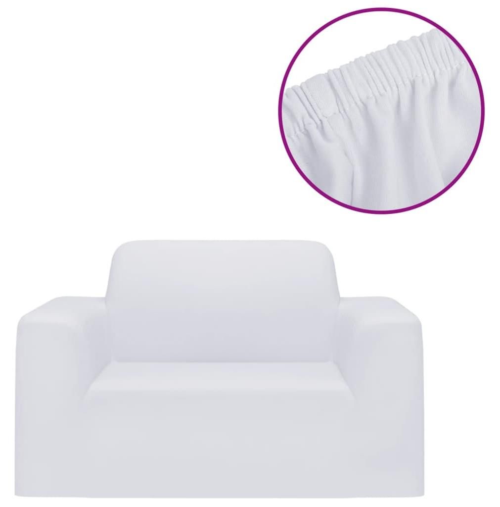 vidaXL Stretch-Sofahusse Weiß Polyester-Jersey Produktbild 