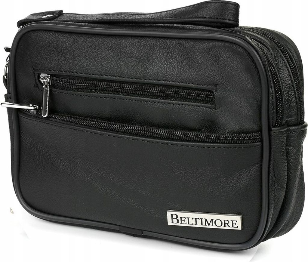 Herren Lederhandtasche für Dokumente, Kosmetiktasche mit zwei Fächern, groß