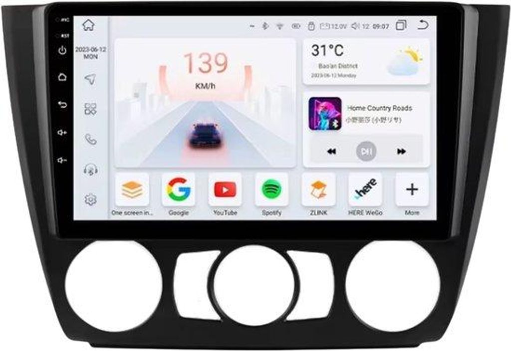 Autoradio mit Bluetooth und CarPlay für BMW 1er (E81/E82/E87/E88) (2004–2011) – Kompatibel mit Apple und Android – Stereoanlage – Navigati...