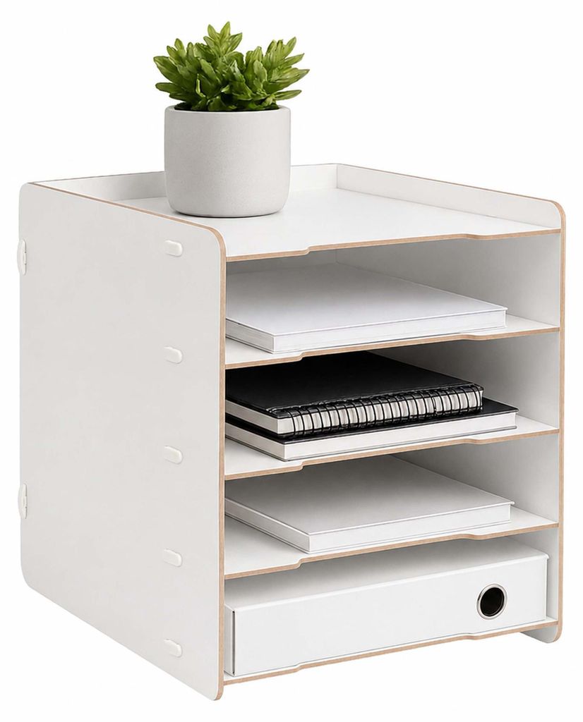 Relaxdays Briefablage, DIN A4, 5 Fächer, HxBxT: 29,5 x 25 x Produktbild 