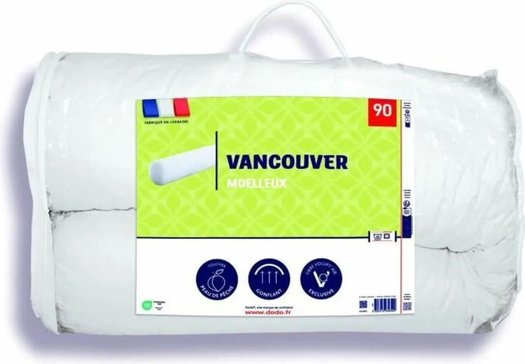 Oreiller DODO Vancouver 90 cm Blanc au Garnissage Synthétique Souple - 3