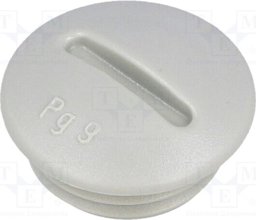 5x Blende Mat: Polystyrol 6mm 108 PG 9 Stoppers Korpus: hellgrau PG9