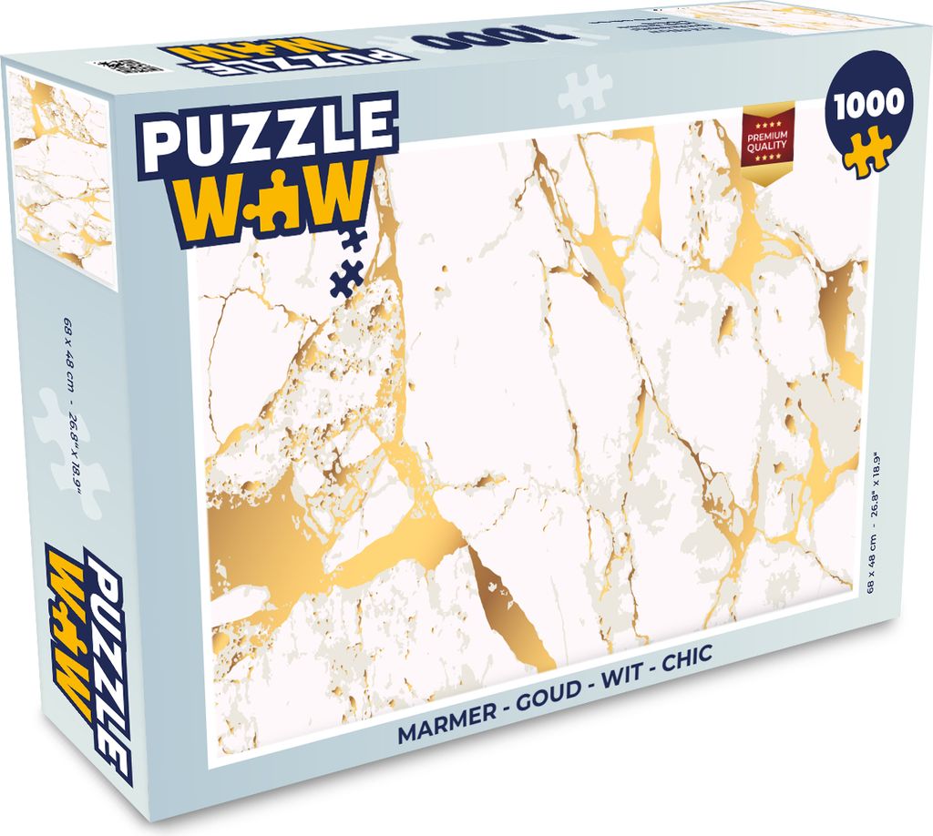 MuchoWow Puzzle 1000 Teile Marmor - Gold - Weiß - Chic - Erwachsene - Rätsel