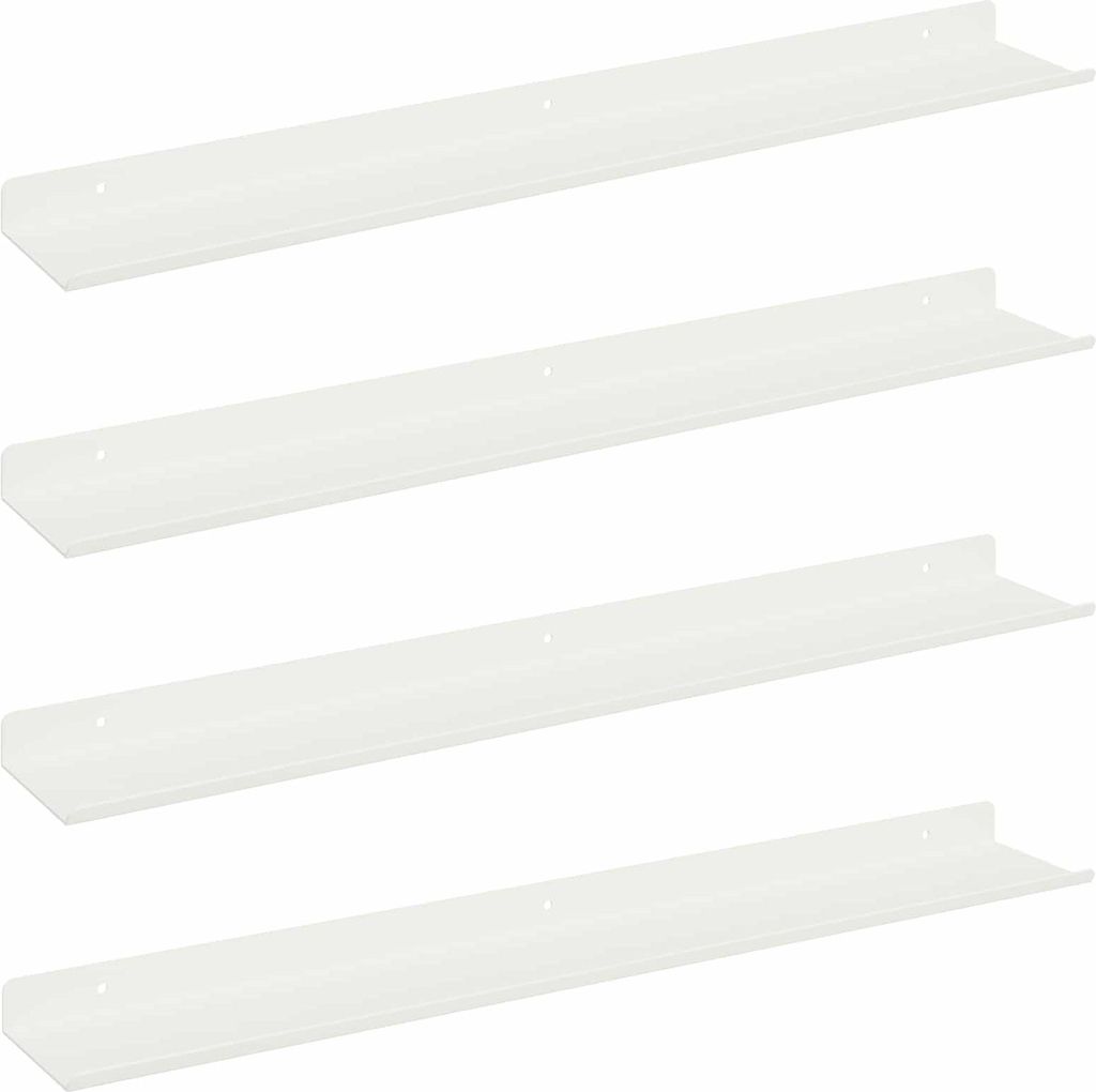 Schwebendes Regal 4 pcs Weiß 60 x 8,5 x 2,5 cm Stahl