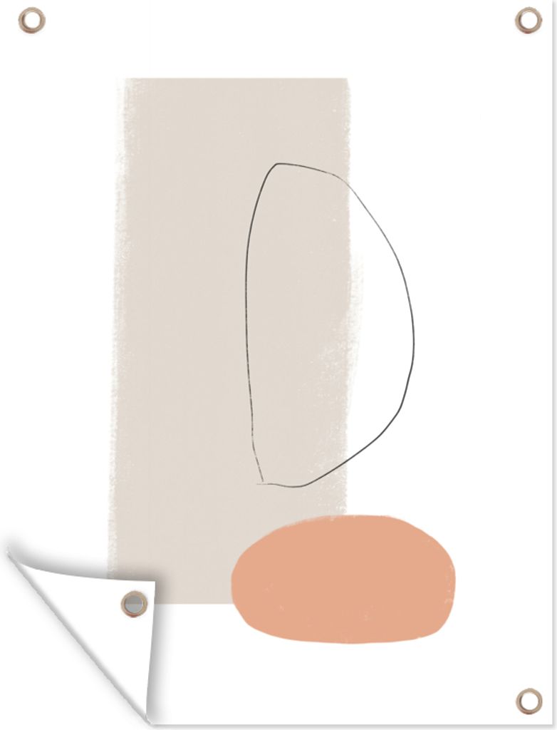 MuchoWow 90x120 cm Outdoor-Poster Gartendeko Sichtschutz Garten Poster für den Garten Minimalismus - Pastell - Abstrakt