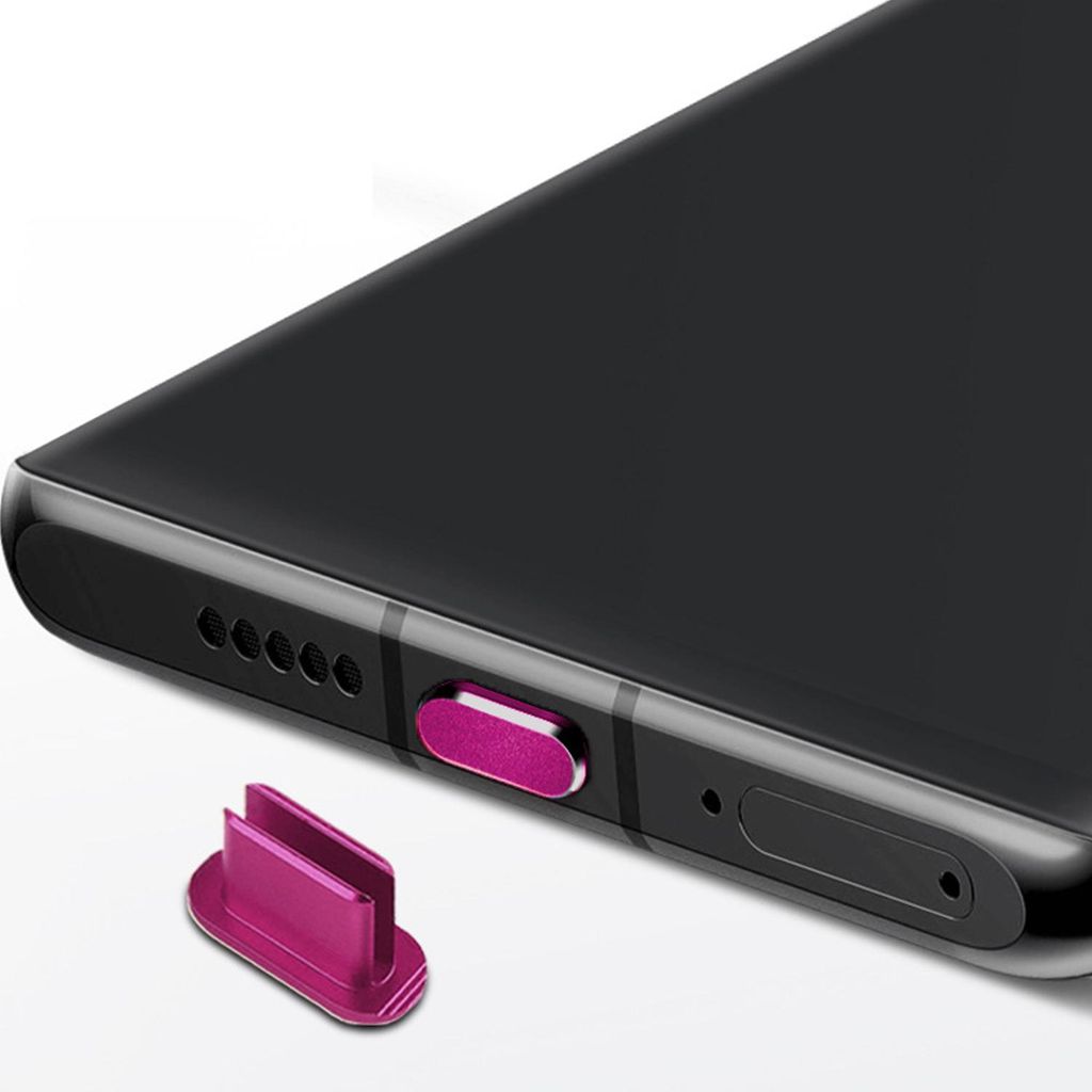 Cadorabo Schutzkappe für USB C in Rosa Staub Schutz Stecker Stöpsel Staubdicht