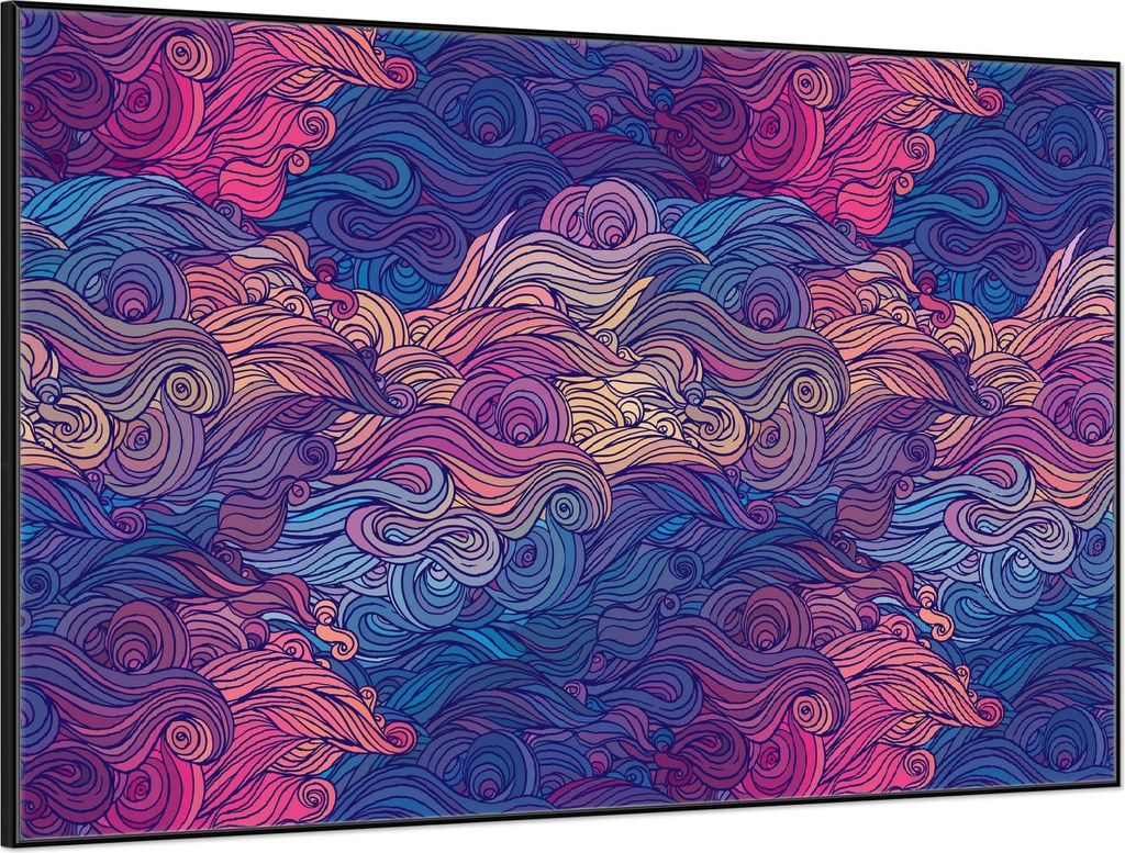 Wallario Wandbild Fantasievoller Wirbel, Größe: 61 x 91,50 cm, Poster mit schwarzem Aluminiumrahmen
