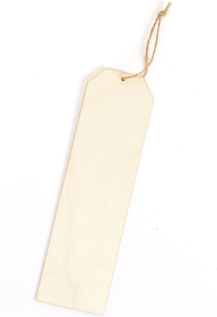 Lesezeichen aus Holz zum Verzieren 19 x 5 cm