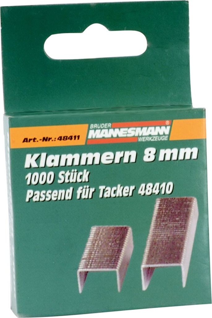 BRÜDER MANNESMANN Tackerklammern 8 x 12 mm 1.000 Stück Produktbild 