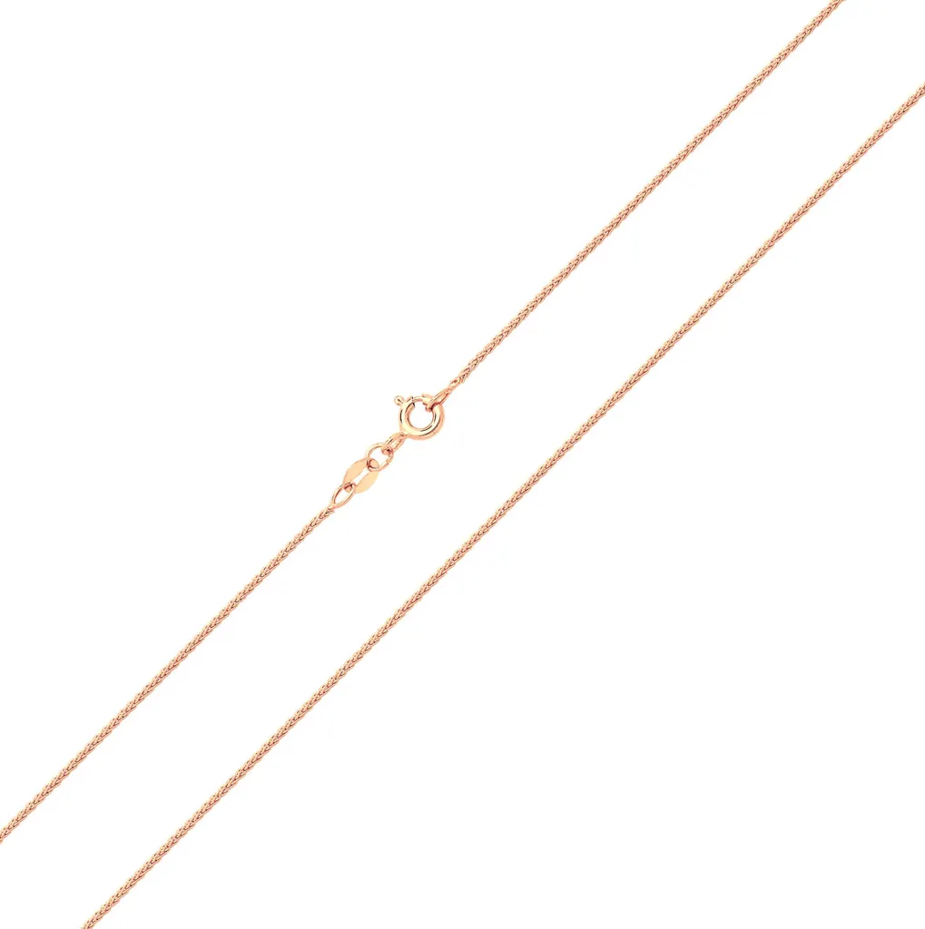 Chaîne Femme Robuste Or Rose 375/1000 - Maille Épi Anti-Nœuds 51cm
