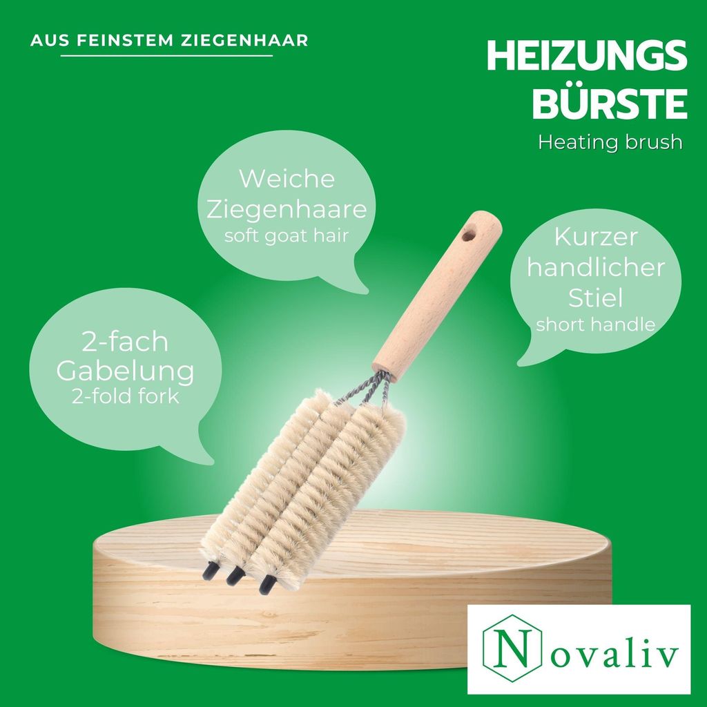 Novaliv 2x Heizkörperbürste Rippenheizkörper Heizungsbürste Produktbild 