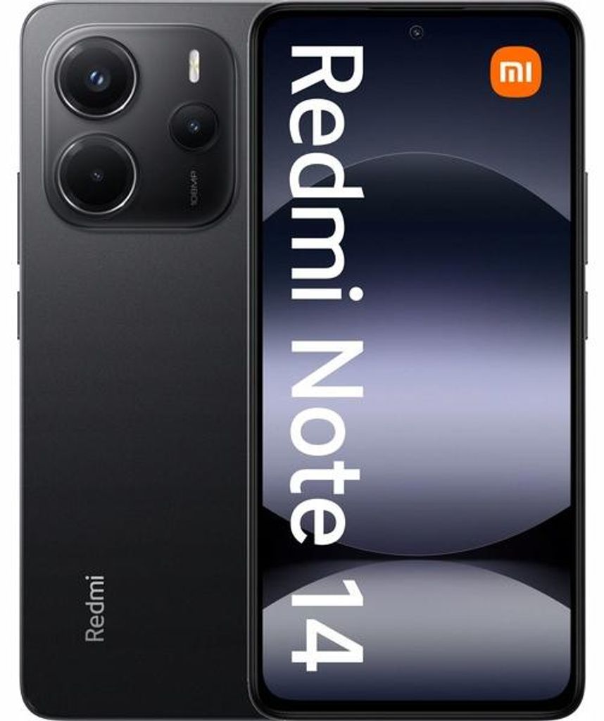 Redmi Note 14 4G 6 GB + 128 GB Midnight Black smartphone Productafbeelding 