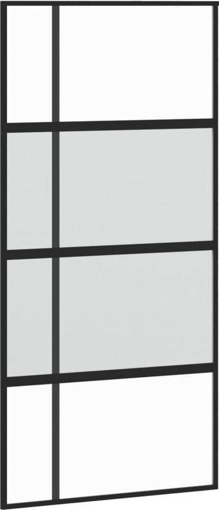 vidaXL Schiebetür Schwarz 102,5x205 cm Hartglas und Aluminium