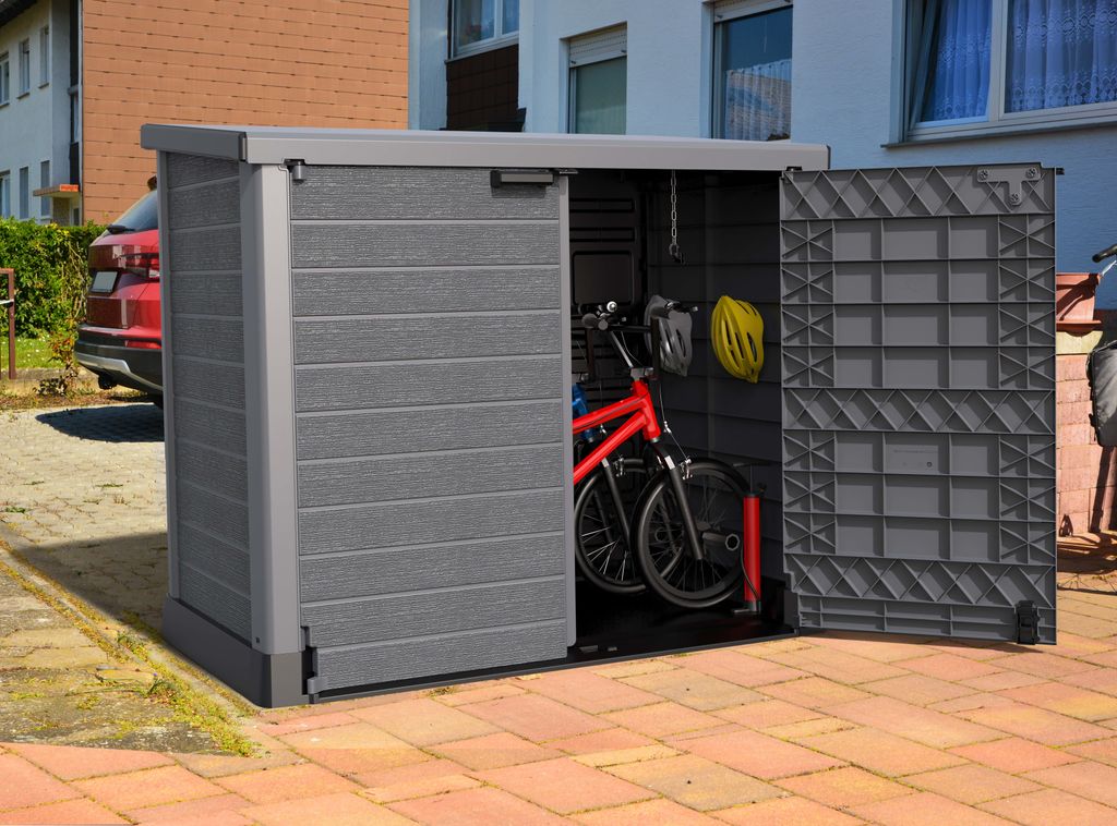 Duramax StoreAway Aufbewahrungsbox Gartenhaus 2er Mülltonnenbox 1200 l, 145 x 125 x 83 cm, Kunststoff