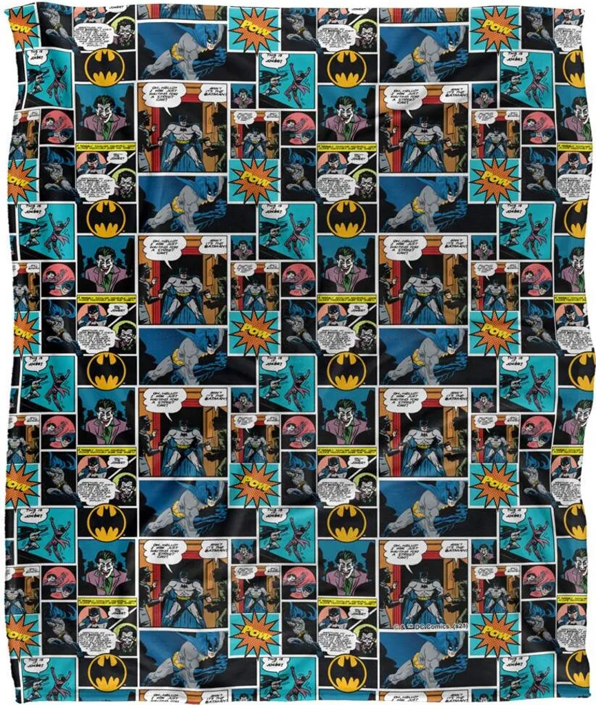 Batman Couverture Plaid TV18650 Collage Bandes Dessinées Taille Unique