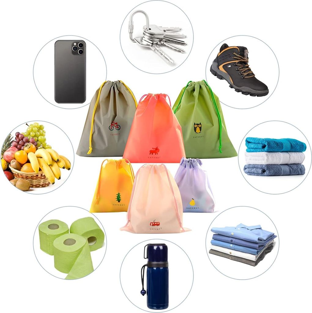 Aufbewahrungssäcke - Wasserdicht - Kofferorganizer - Aufbewahrungssack - Wäschesack - Reiseschuhsack - Nylon - Zugband - Kordeltasche - Kleidung ...