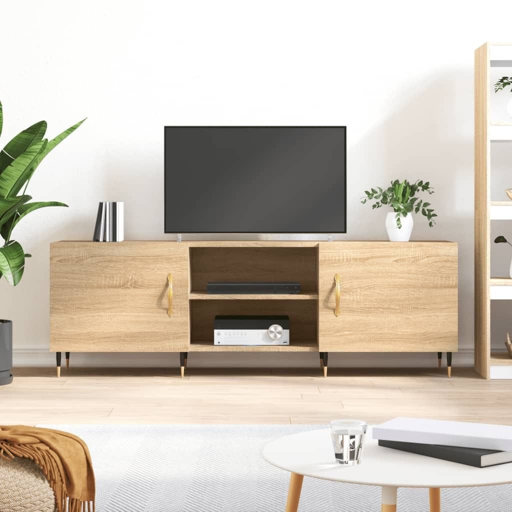 The Living Store TV-Schrank Sonoma-Eiche 150x30x50 cm Holzwerkstoff