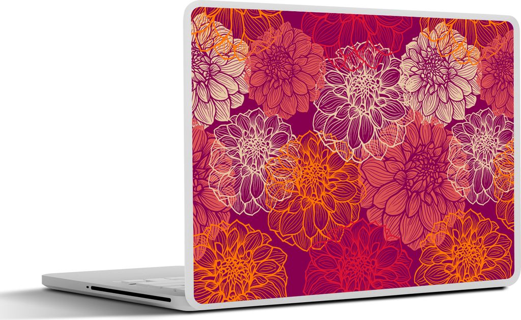 MuchoWow Laptop Aufkleber Sticker Cover Blumen - Regenbogen - Dahlie - Muster 25x18 cm - Laptop-Deko