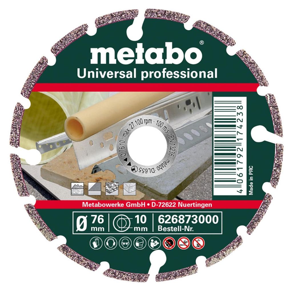 Metabo Diamanttrennscheibe, 76x10,0mm, "UP", Universal "professional"