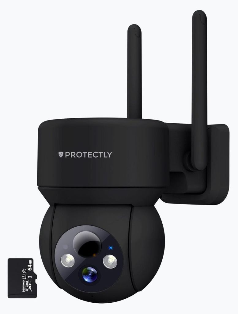 Protectly® Bewakingscamera Voor Buiten – 2K HD 3MP - 64GB Productafbeelding 