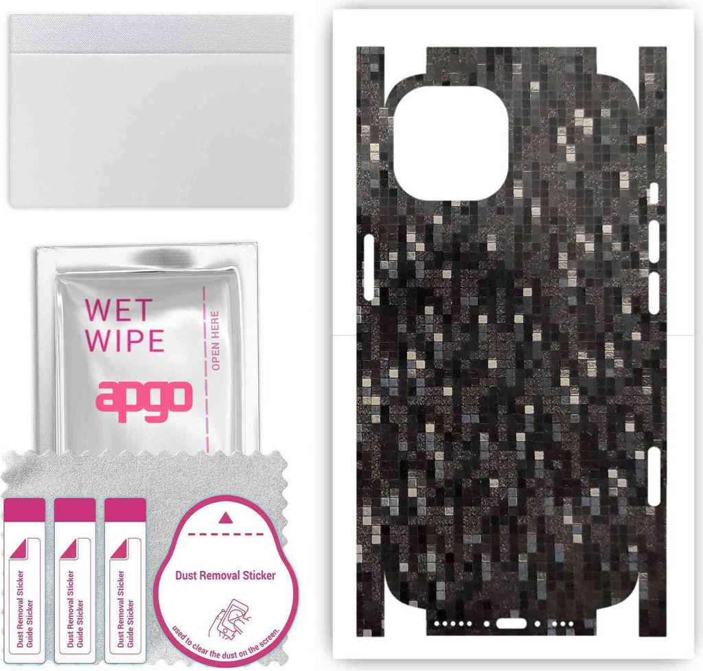 apgo Rückseite + Seiten Schutzfolie, Skin, kompatibel mit Apple iPhone 15, Hinten Displayschutzfolie aus Vinylfolie, kratzfest, einfache Montage -...