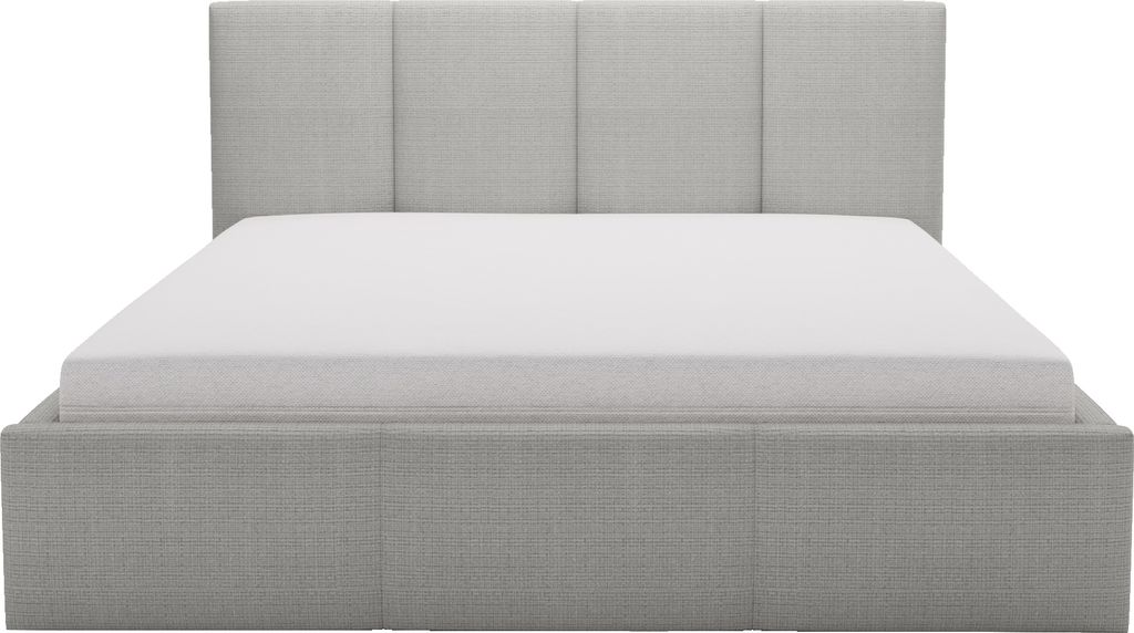 FEDVE Polsterbett Celano Slim aus Chenille-Stoff 180x200 cm, Grau