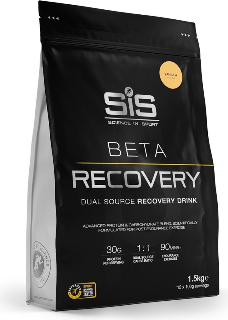 SiS Beta Recovery, Sportgetränk, Konzentrat, Puder, Vanille, Tasche, 500 g