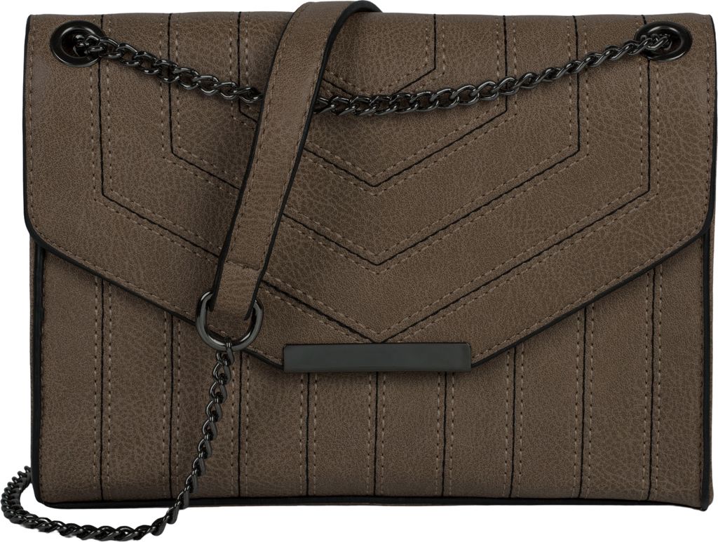 styleBREAKER Damen Umhängetasche mit Ziernähten und Kette, Schultertasche, Handtasche, Tasche 02012308