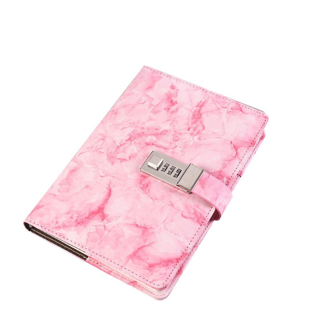 Tagebuch Notizbuch mit Code Schloss Reisetagebuch Geschenk Rosa