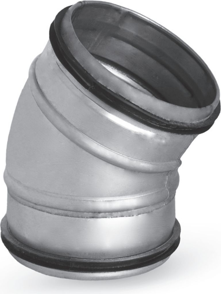 30° Bogen Wickelfalz Lüftung Lippendichtung Winkel Wickelfalzrohr Dichtung Ø 150 mm