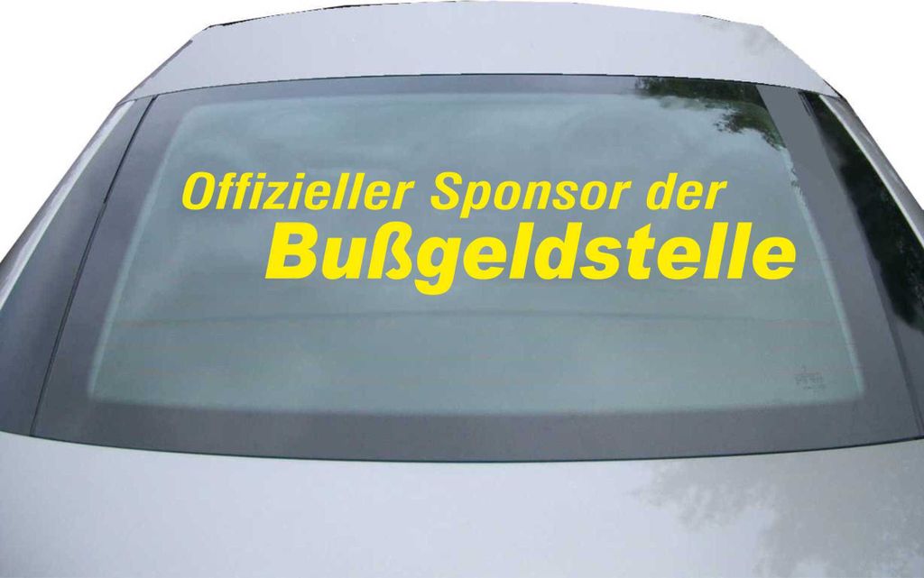Indigos UG - Aufkleber Heckscheibe & Motorklappe DE2026 - gelb - 600x120 mm - Sponsor der Bußgeldstelle - Auto Scheiben Fenster Heckklappe Tuning ...