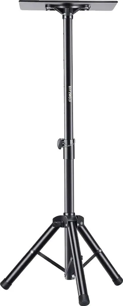 Support pour projecteur noir réglable en hauteur avec large plateau